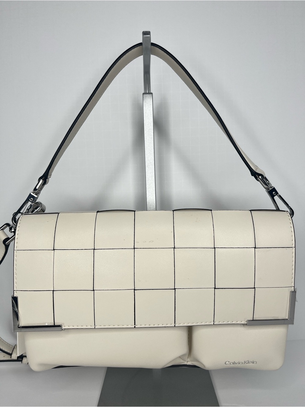 Calvin Klein Mica Woven Magnetic Flap Convertible Crossbody